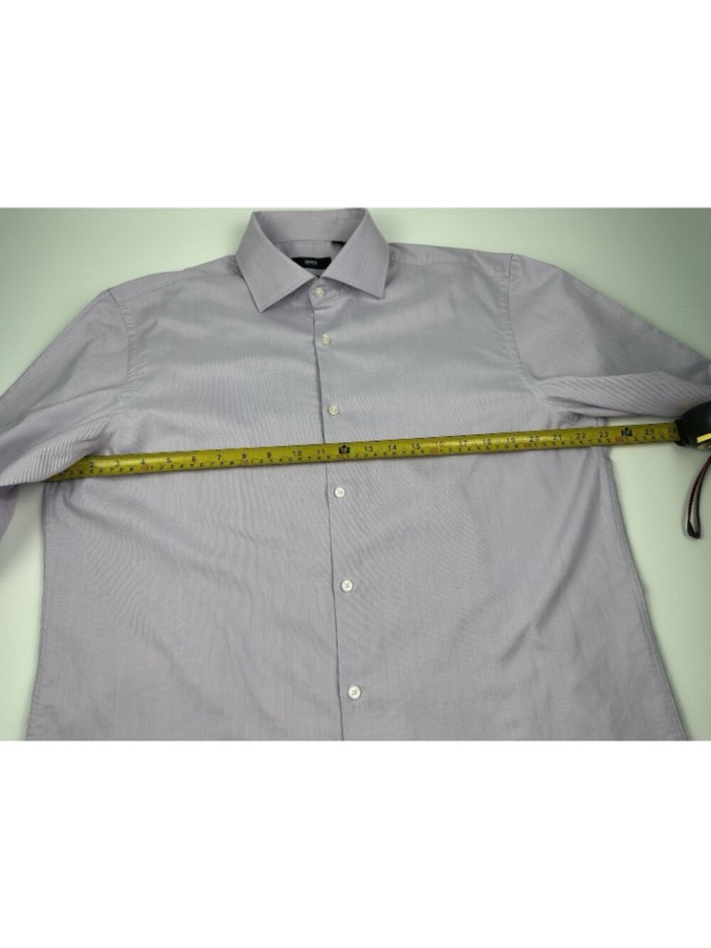 Hugo Boss Dress Shirt Mens 17 34/35 Purple Sharp Fit Button Up - Picture 7 of 8